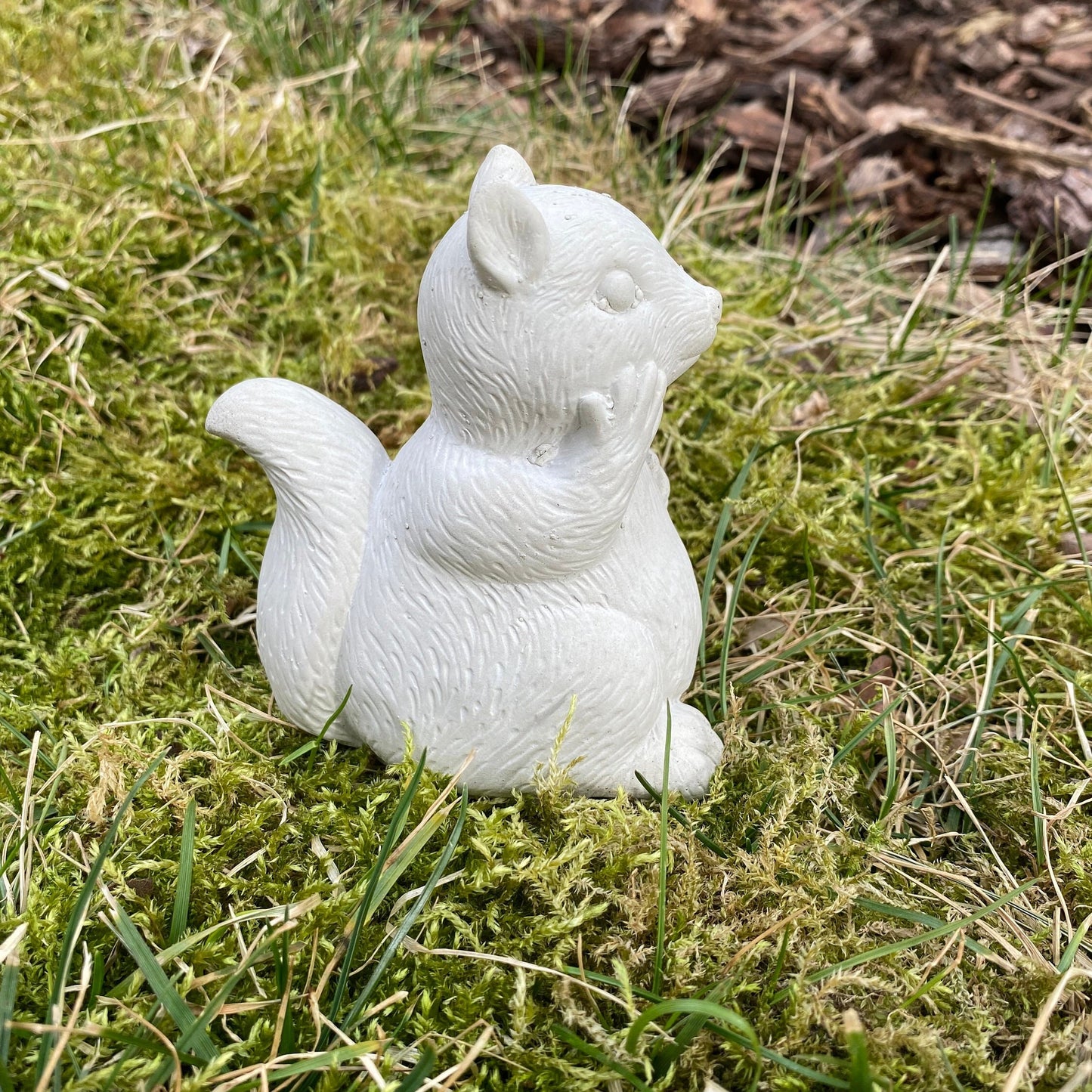 Handmade Squirrel Cement Statue