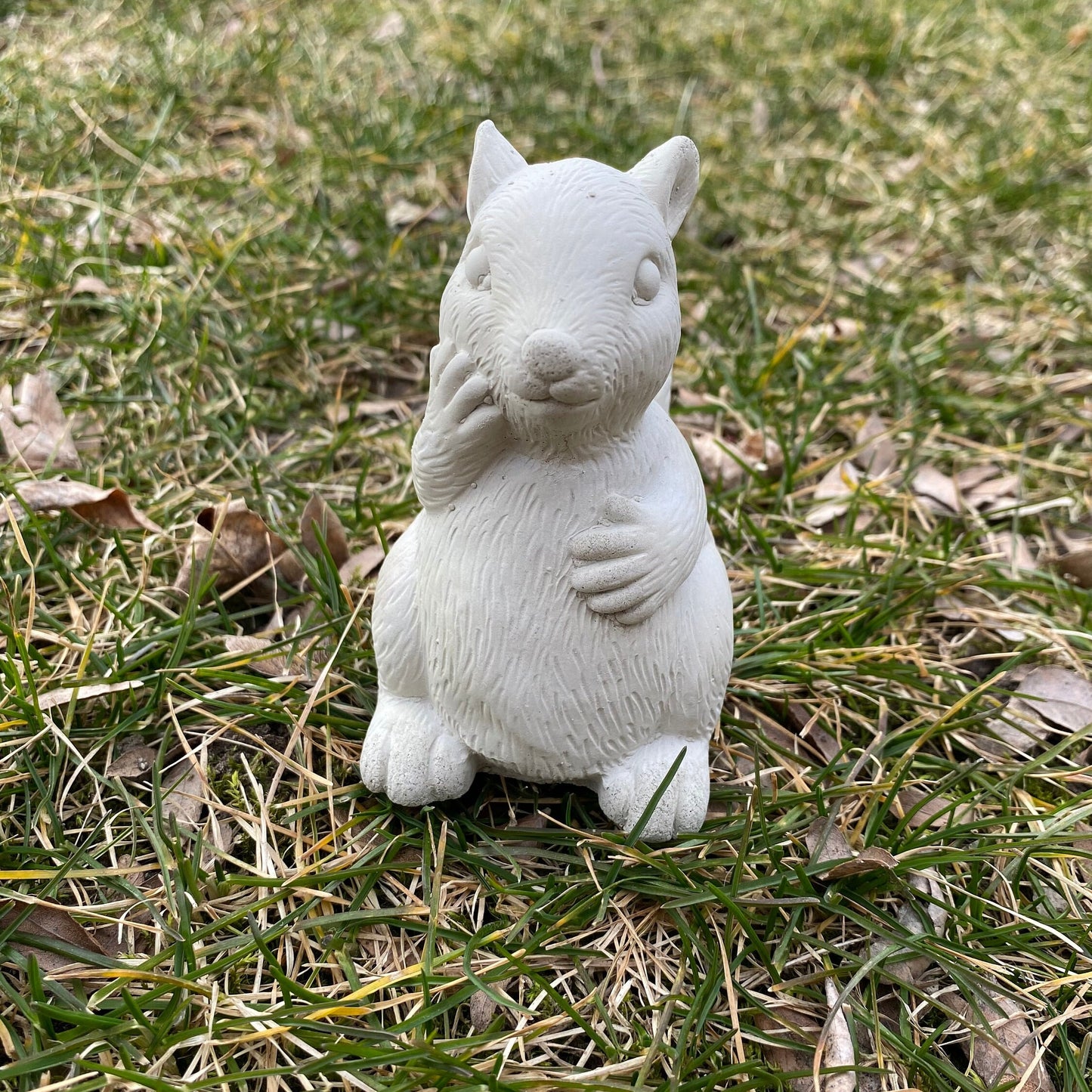 Handmade Squirrel Cement Statue
