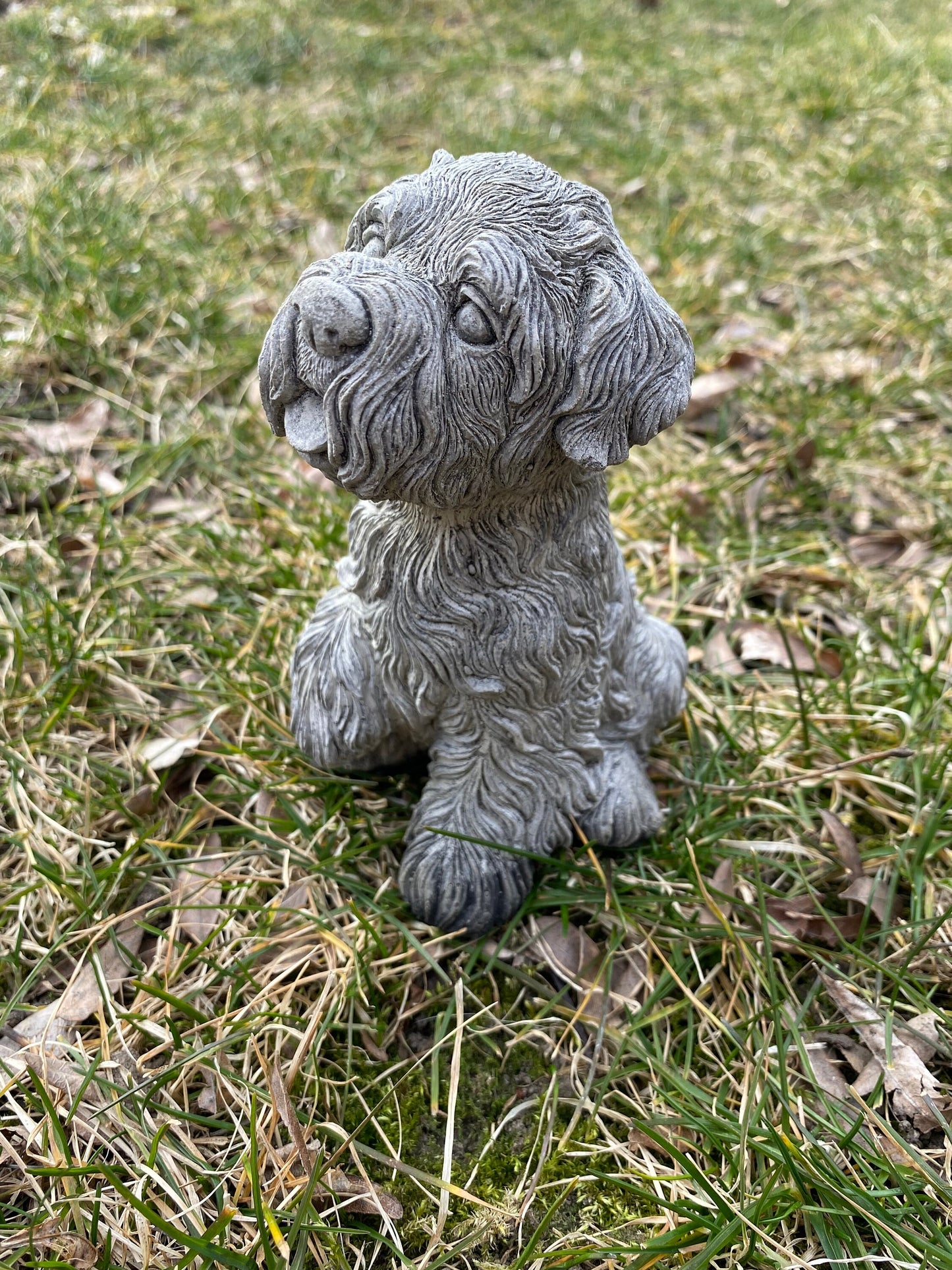 Handmade Terrier Dog Cement Statue