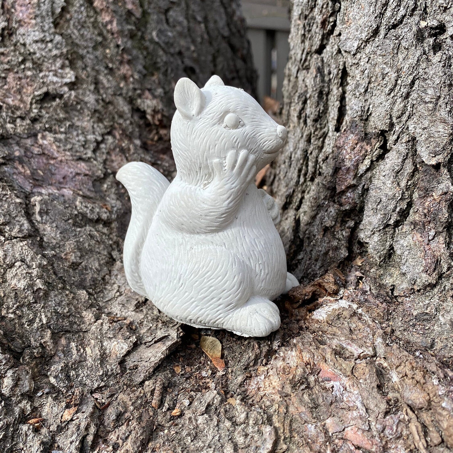Handmade Squirrel Cement Statue
