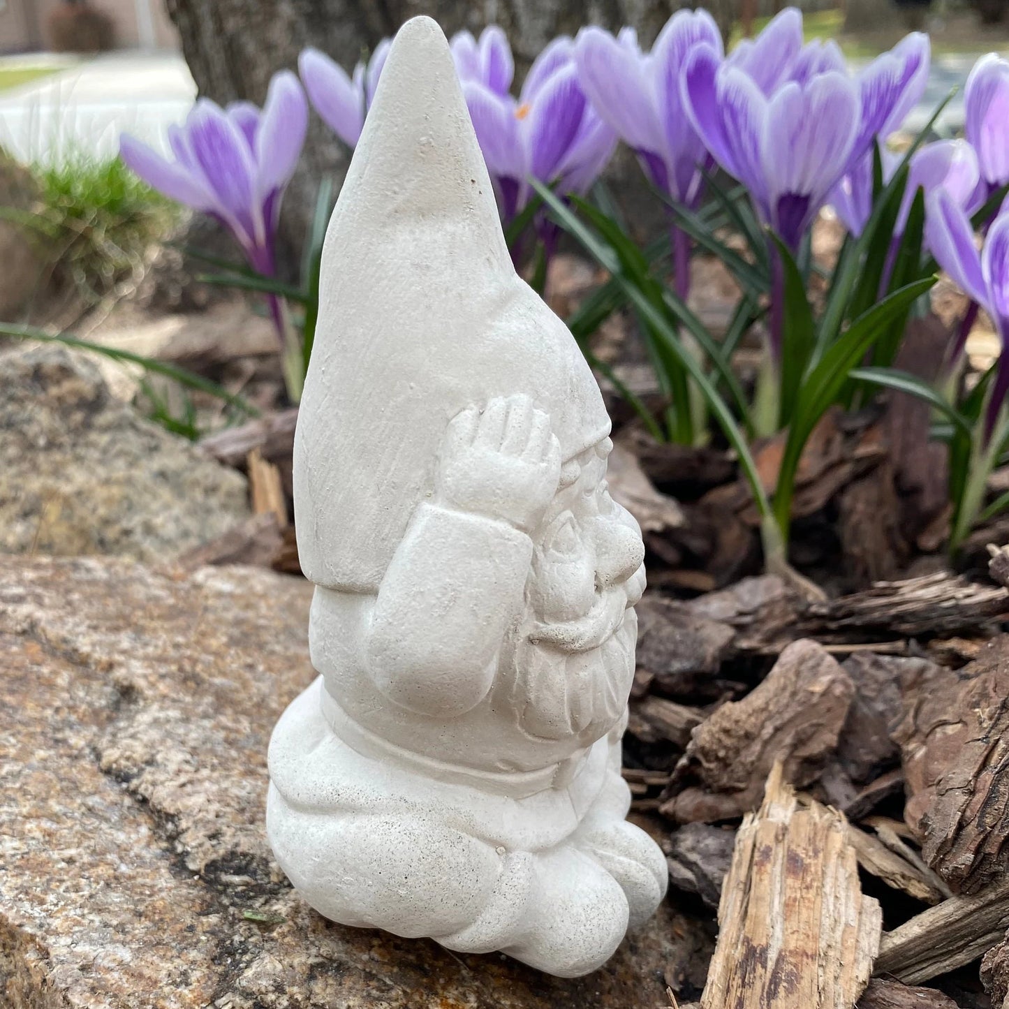 Handmade Garden Gnome Cement Sculpture
