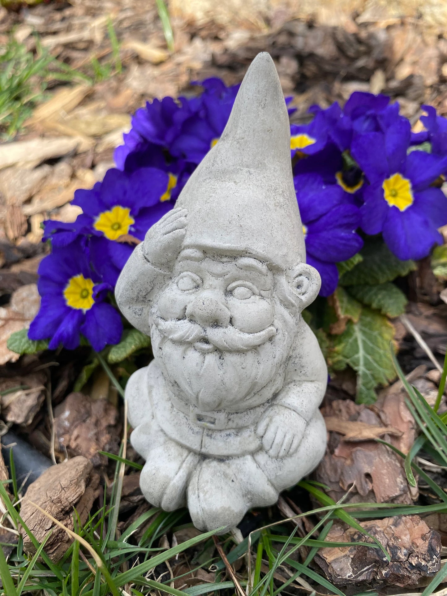 Handmade Garden Gnome Cement Sculpture