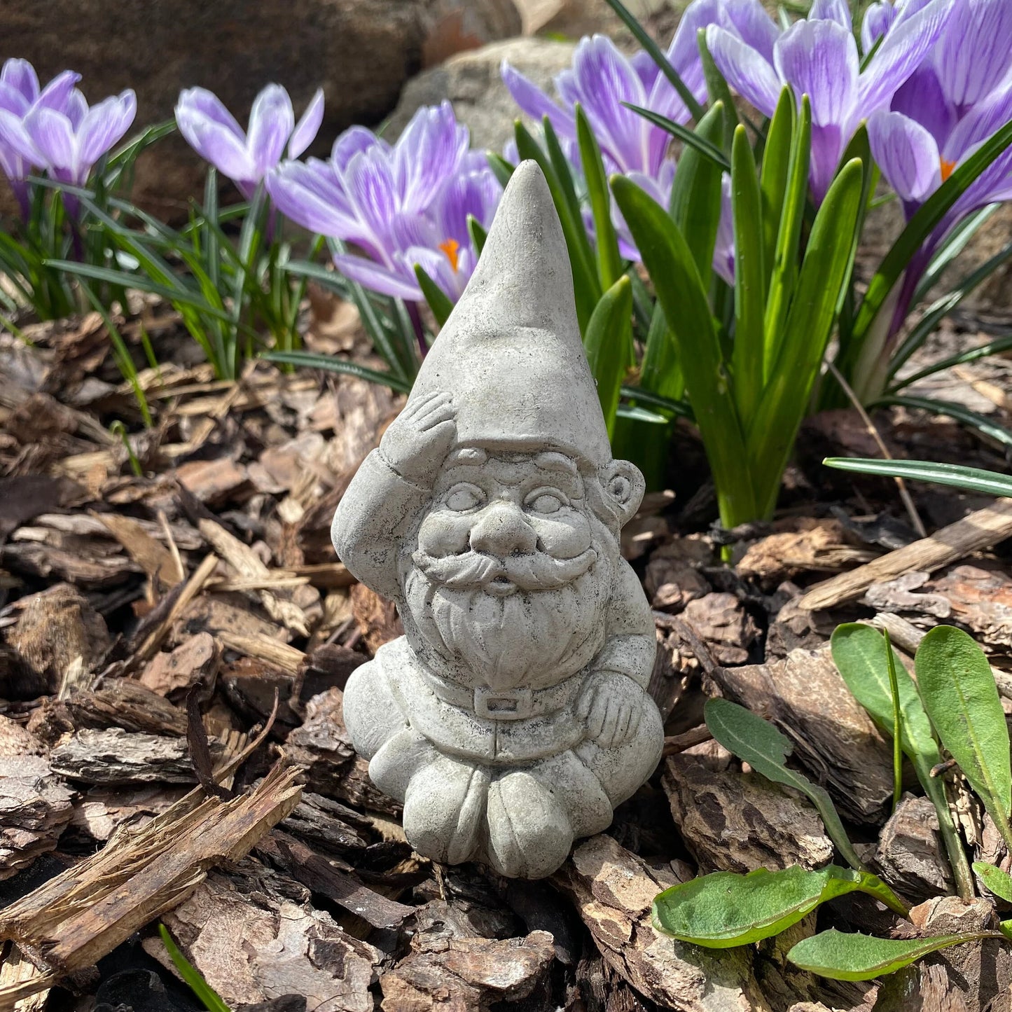 Handmade Garden Gnome Cement Sculpture