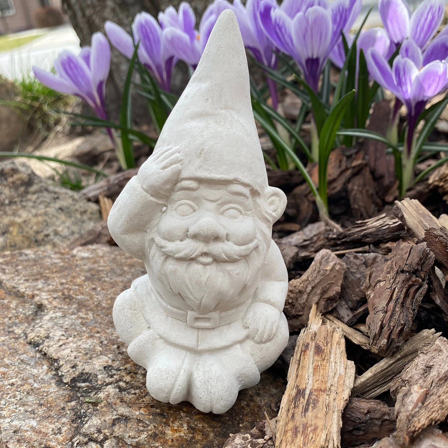Handmade Garden Gnome Cement Sculpture
