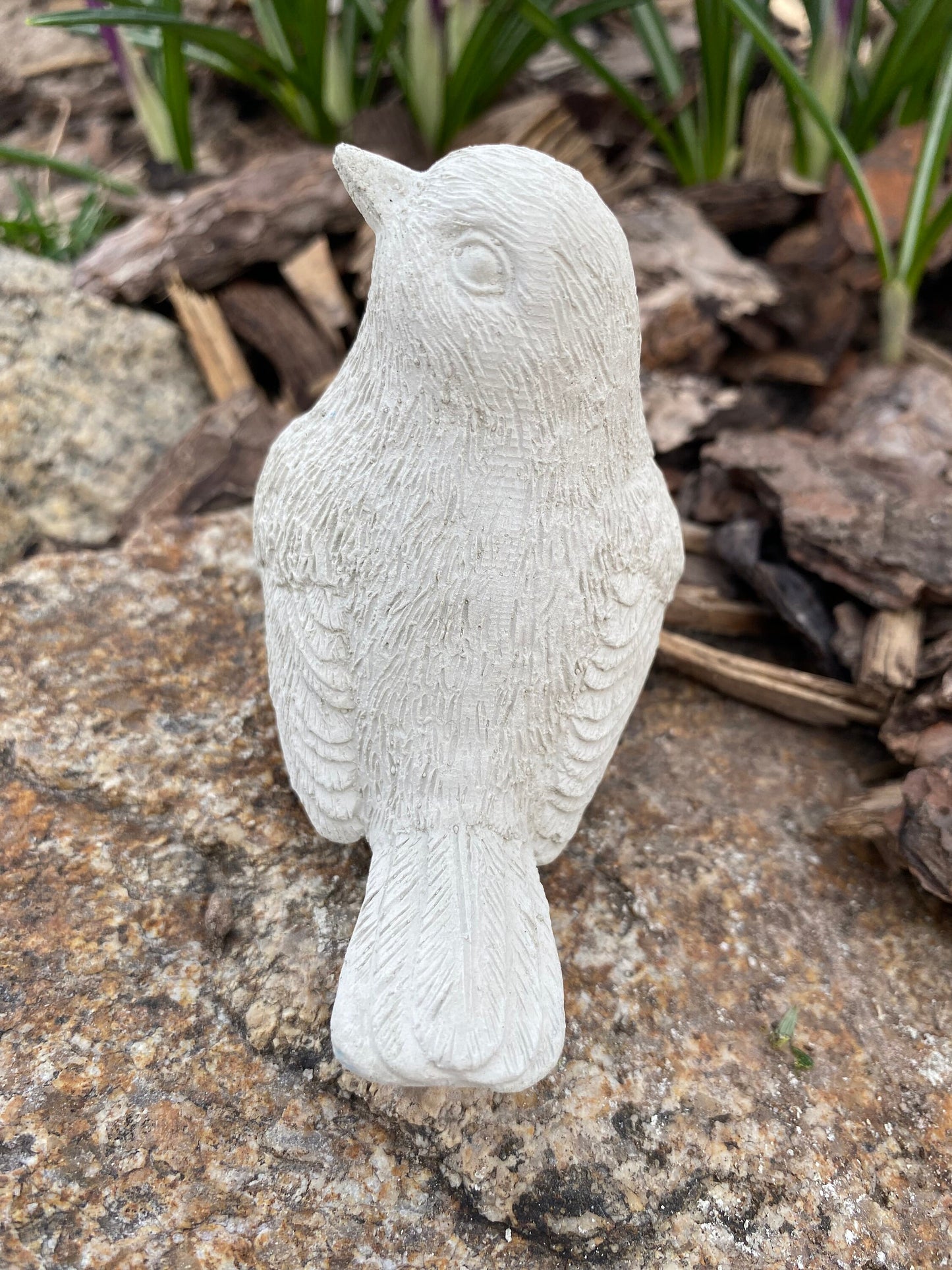 Charming Handmade Songbird Cement Statue
