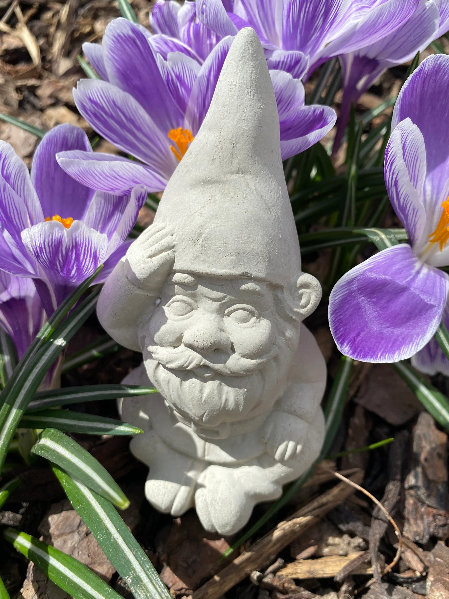 Handmade Garden Gnome Cement Sculpture