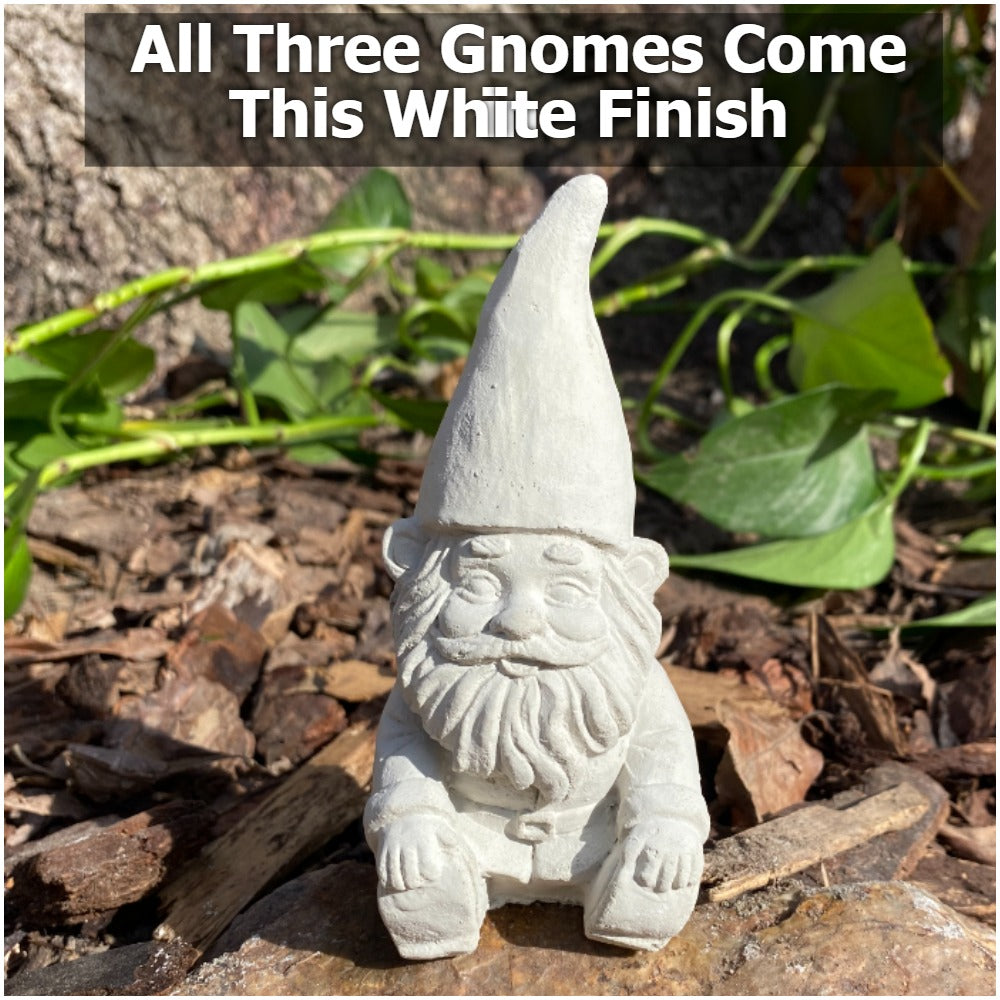 Handmade "The Three Gnomes" Matching Set Cement Statues