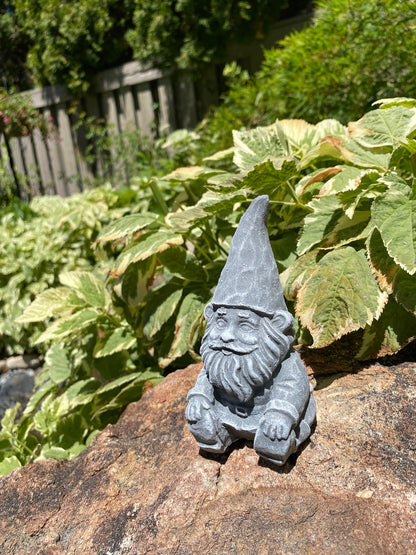 Handmade Pair of Garden Gnomes Cement Statues