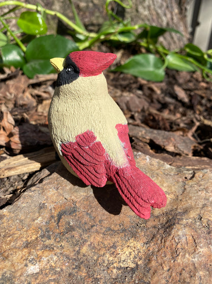 Handcrafted Female Cardinal Cement Figurine