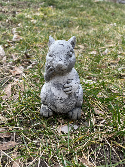 Handmade Squirrel Cement Statue