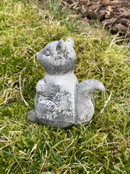 Handmade Squirrel Cement Statue