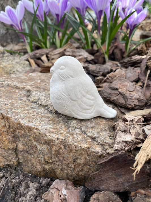 Handmade Songbird Cement Figurine