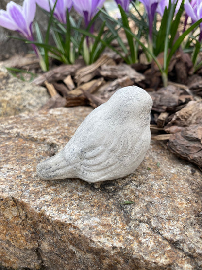 Handmade Songbird Cement Figurine