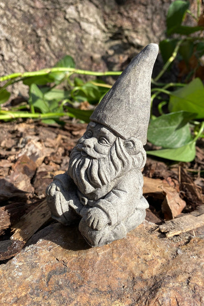 Handmade Pair of Garden Gnomes Cement Statues