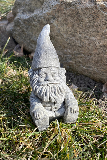 Handmade Pair of Garden Gnomes Cement Statues