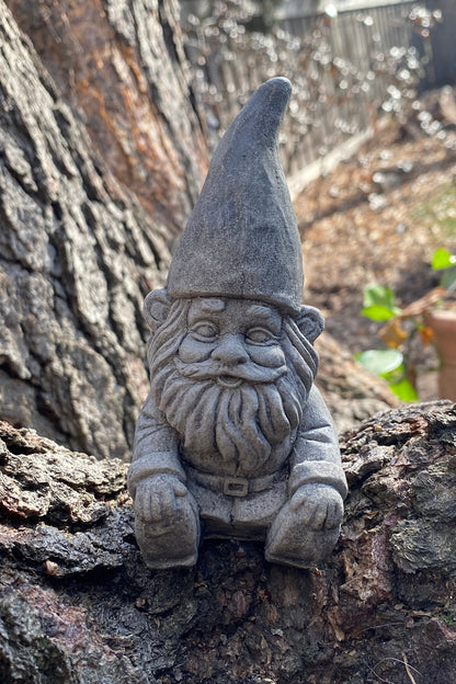 Handmade Pair of Garden Gnomes Cement Statues