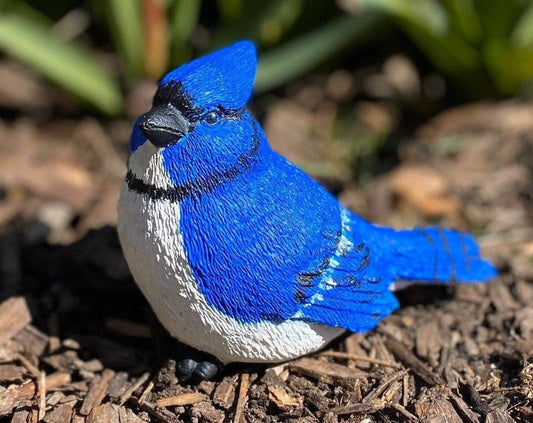 Handcrafted Blue Jay Cement Figurine