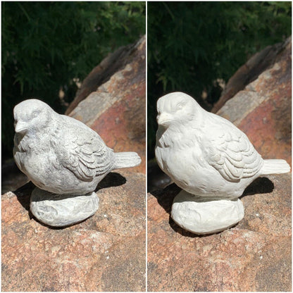 Handmade Chickadee Bird Cement Statue