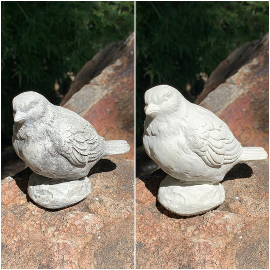 Handmade Chickadee Bird Cement Statue