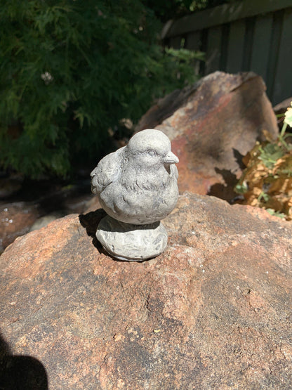 Handmade Chickadee Bird Cement Statue
