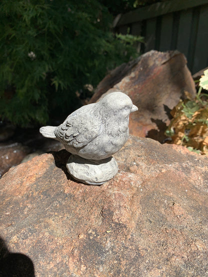 Handmade Chickadee Bird Cement Statue