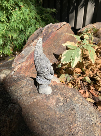Handmade Garden Gnome with Shovel Cement Statue