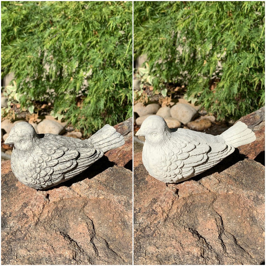 Handcrafted Songbird Stone Finish Or White Cement Statue