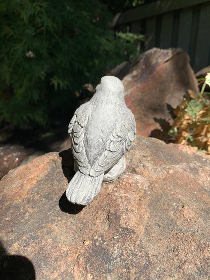 Handmade Chickadee Bird Cement Statue