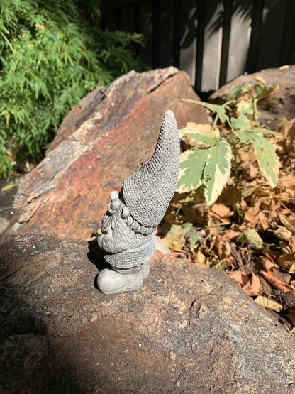 Handmade Garden Gnome with Shovel Cement Statue