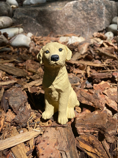 Handmade Yellow Labrador Retriever Cement Figure