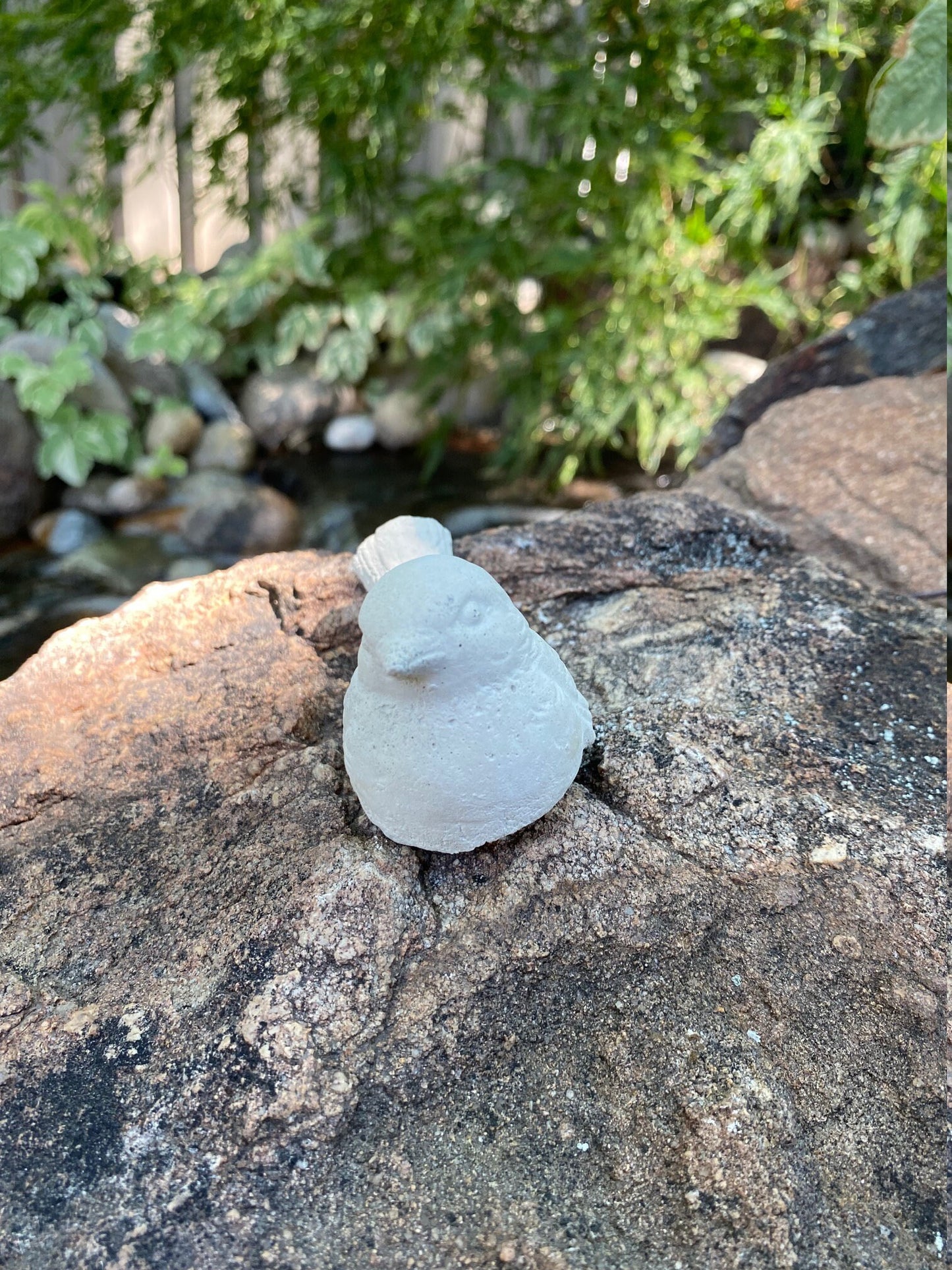 Handcrafted Songbird Cement Figurine