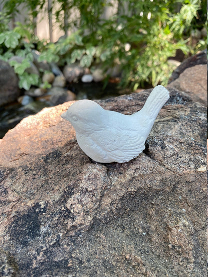 Handcrafted Songbird Cement Figurine