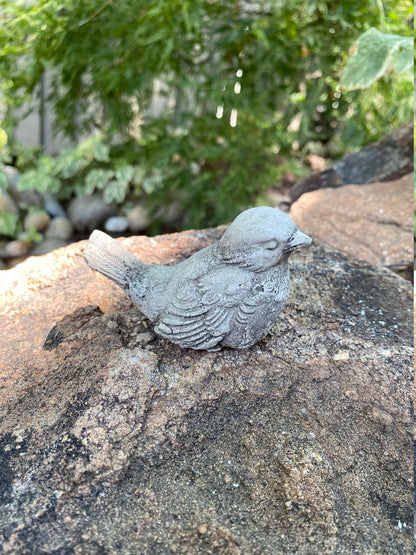 Handcrafted Songbird Cement Figurine
