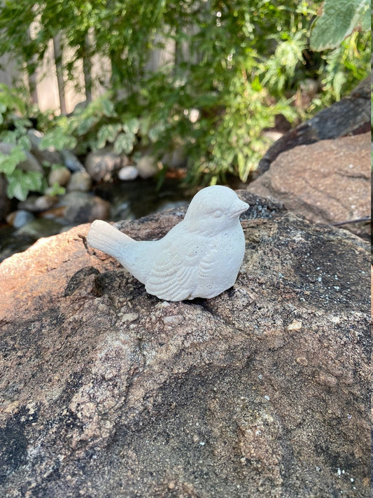 Handcrafted Songbird Cement Figurine