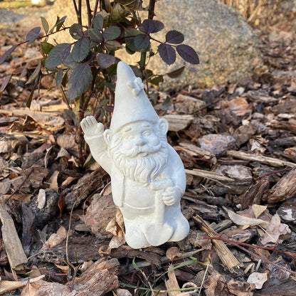 Handmade Garden Gnome With Shovel Cement Statue