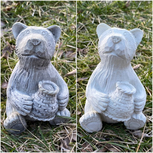 Handmade Bear with Honeypot Cement Statue