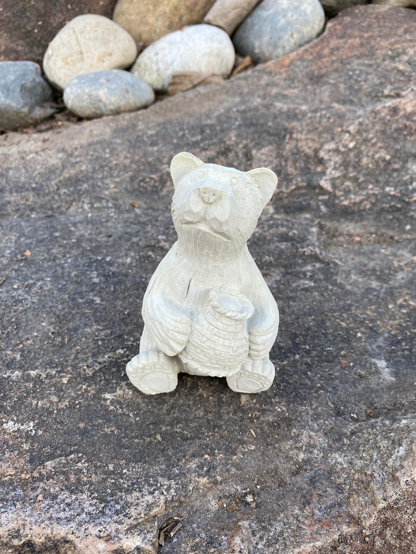 Handmade Bear with Honeypot Cement Statue