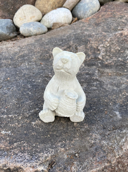 Handmade Bear with Honeypot Cement Statue