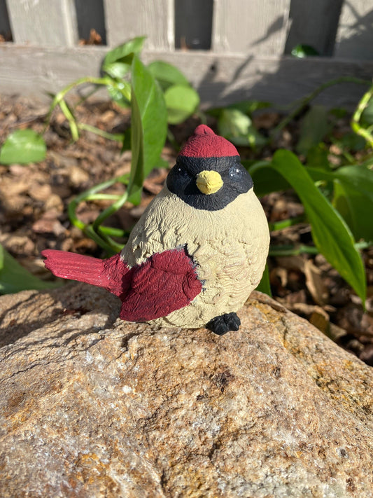 Handmade Female Cardinal Cement Statue