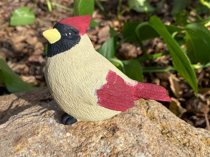 Handcrafted Female Cardinal Cement Figurine