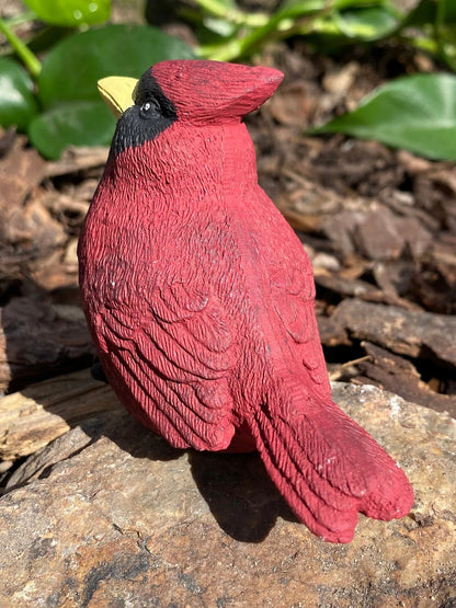 Handmade Pair of Cardinal Cement Statues