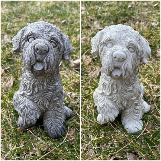 Handmade Terrier Dog Cement Statue