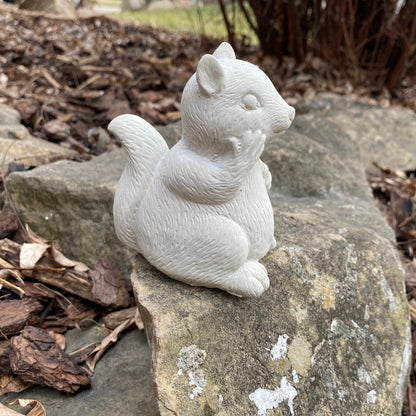 Handmade Squirrel Cement Statue