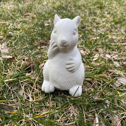Handmade Squirrel Cement Statue