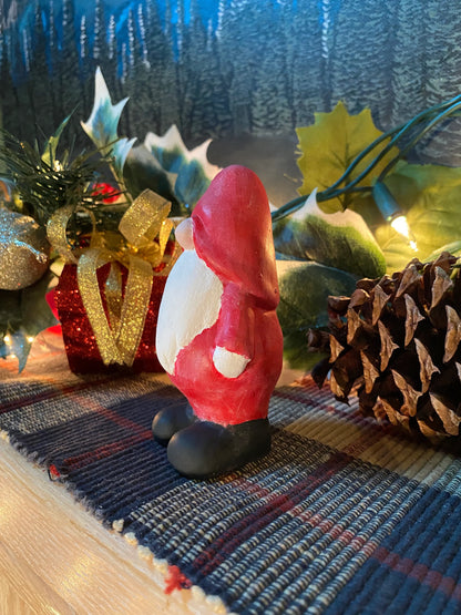 Handmade Christmas Gnome Cement Statue