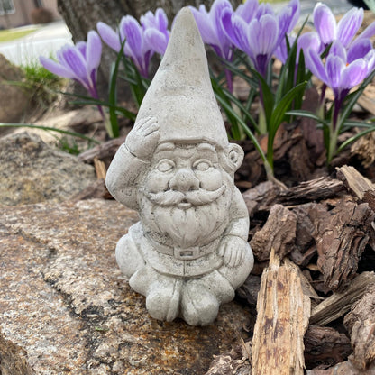 Handmade Garden Gnome Cement Sculpture